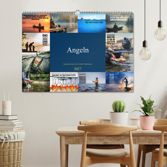 Angeln - Impressionen mit coolen Sprüchen (CALVENDO Wandkalender 2027)