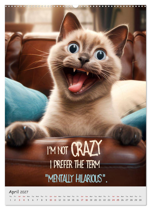 LUNATIC CATS Enjoy hilarious and wacky sayings (CALVENDO Premium-Calendar 2027)