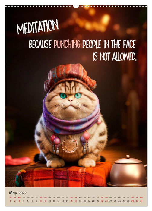 LUNATIC CATS Enjoy hilarious and wacky sayings (CALVENDO Premium-Calendar 2027)
