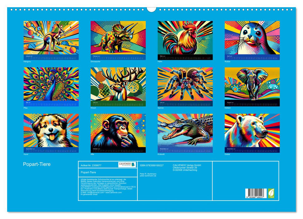 Popart-Tiere (CALVENDO Wandkalender 2027)
