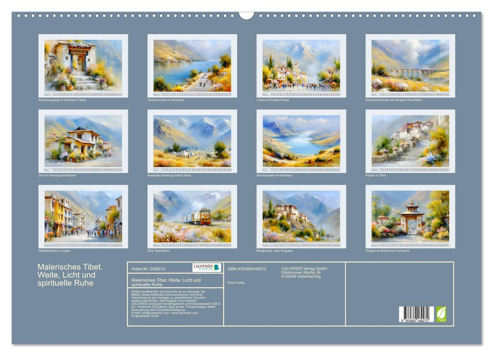 Malerisches Tibet. Weite, Licht und spirituelle Ruhe (CALVENDO Wandkalender 2027)