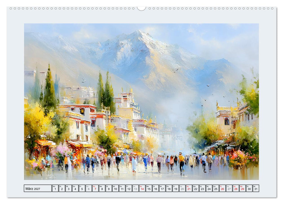 Malerisches Tibet. Weite, Licht und spirituelle Ruhe (CALVENDO Wandkalender 2027)