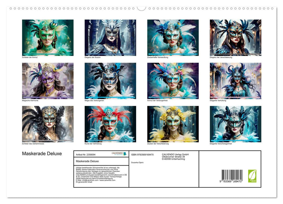 Maskerade Deluxe (CALVENDO Premium Wandkalender 2027)