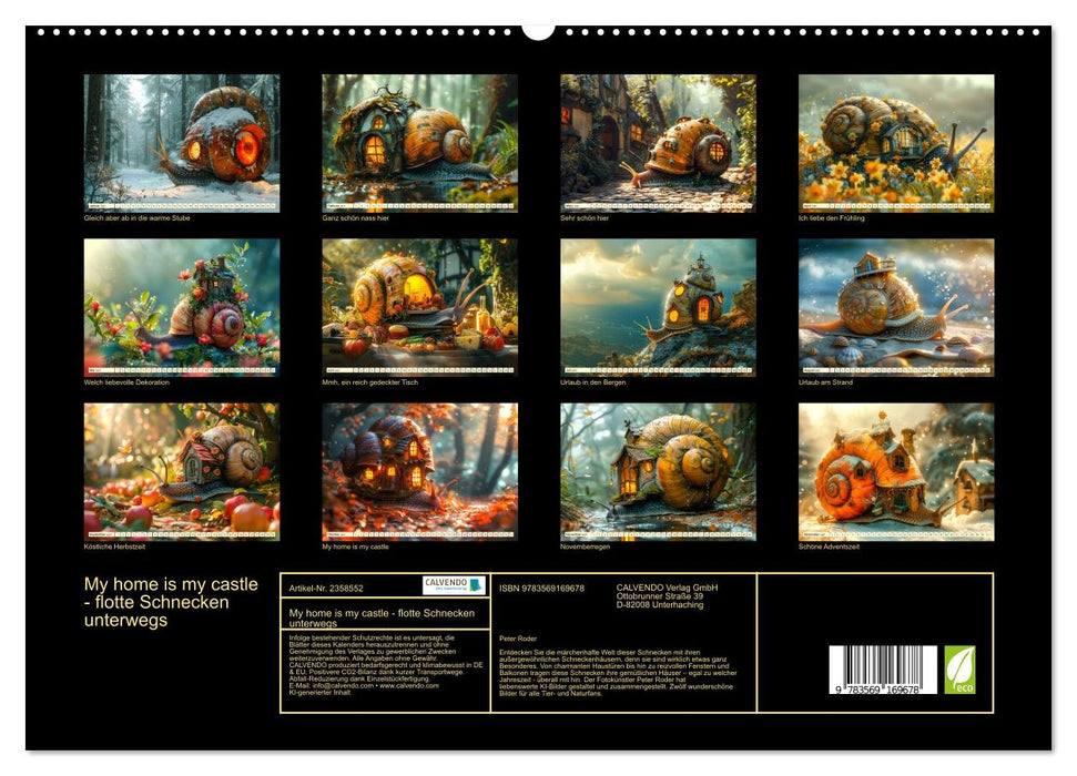 My home is my castle - flotte Schnecken unterwegs (CALVENDO Premium Wandkalender 2027)