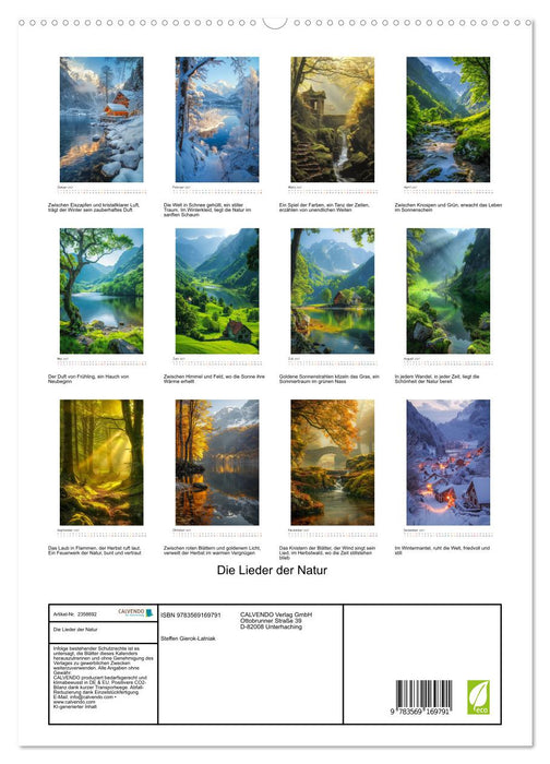 Die Lieder der Natur (CALVENDO Premium Wandkalender 2027)