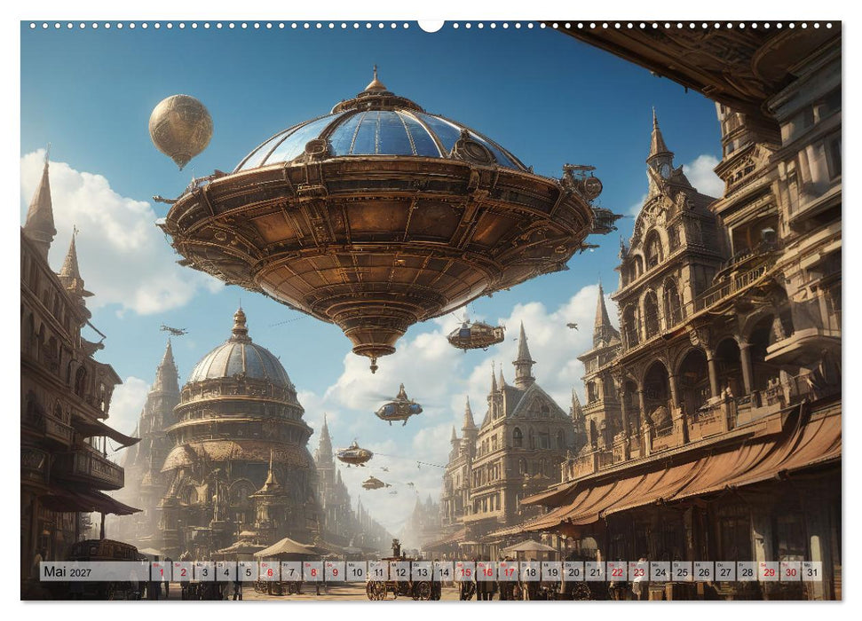 Steampunk - fantastische Fluggeräte (CALVENDO Premium Wandkalender 2027)