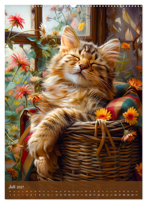 Kuschelkatzen - Fellnasen im Schlummerland (CALVENDO Premium Wandkalender 2027)