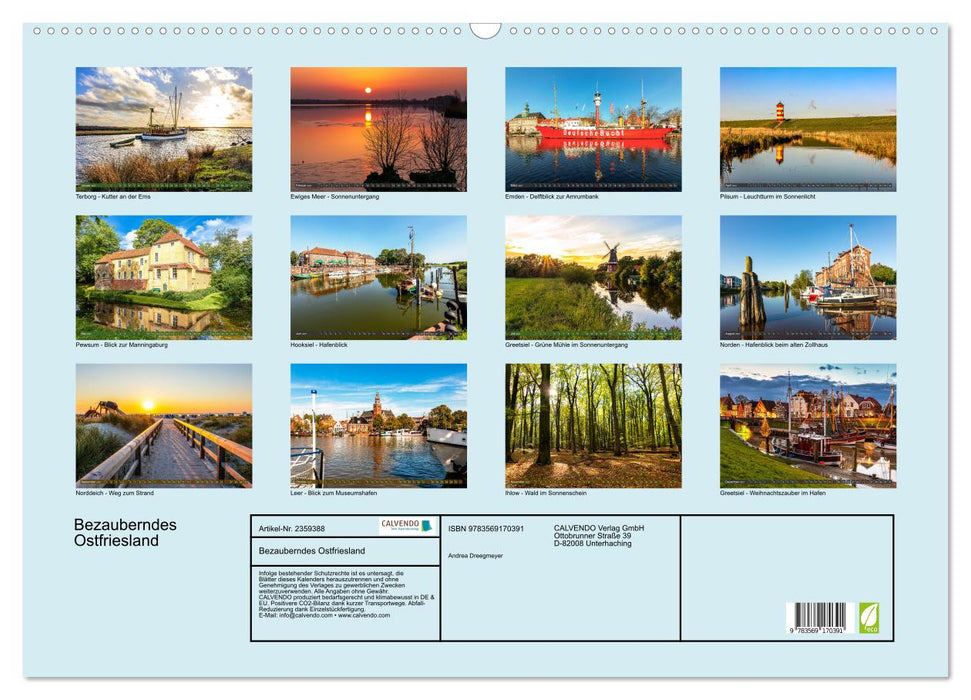 Bezauberndes Ostfriesland (CALVENDO Wandkalender 2027)