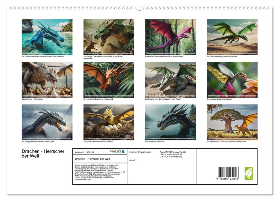 Drachen - Herrscher der Welt (CALVENDO Premium Wandkalender 2027)