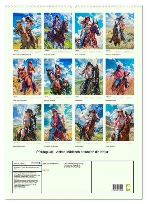 Pferdeglück - Anime-Mädchen erkunden die Natur (CALVENDO Wandkalender 2027)