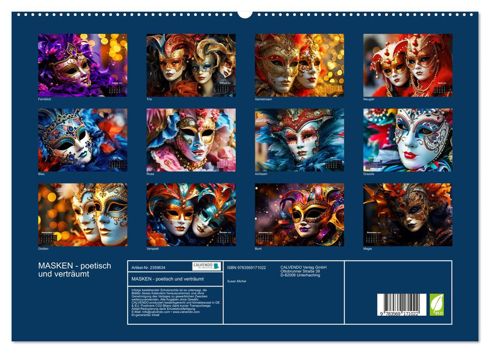 MASKEN - poetisch und verträumt (CALVENDO Premium Wandkalender 2027)