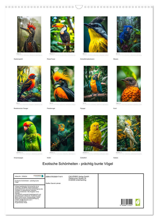 Exotische Schönheiten - prächtig bunte Vögel (CALVENDO Wandkalender 2027)