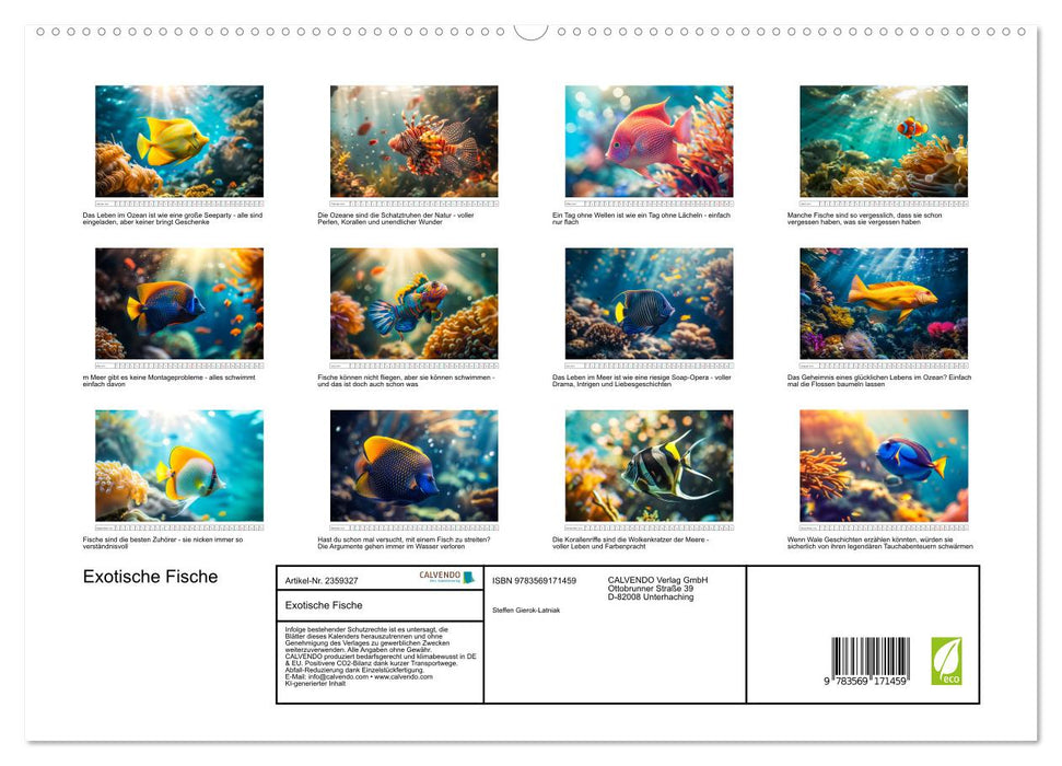 Exotische Fische (CALVENDO Premium Wandkalender 2027)
