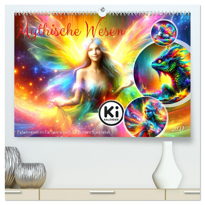 Mythische Wesen - Fabelwesen im Farbenrausch: Ein buntes Spektakel (CALVENDO Premium Wandkalender 2027)