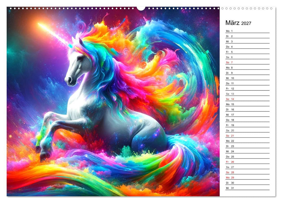 Mythische Wesen - Fabelwesen im Farbenrausch: Ein buntes Spektakel (CALVENDO Premium Wandkalender 2027)