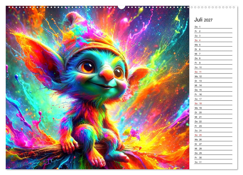 Mythische Wesen - Fabelwesen im Farbenrausch: Ein buntes Spektakel (CALVENDO Premium Wandkalender 2027)