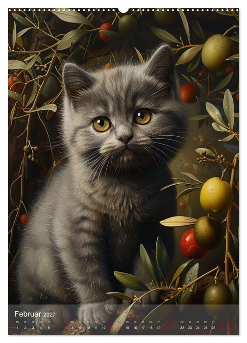 Katzen Kunstillustrationen (CALVENDO Wandkalender 2027)