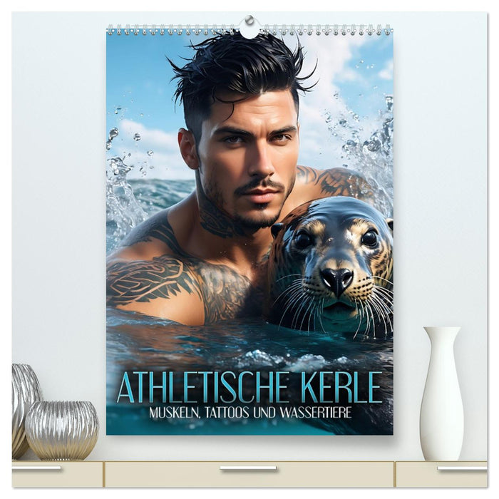 Athletische Kerle - Muskeln, Tattoos und Wassertiere (CALVENDO Premium Wandkalender 2027)
