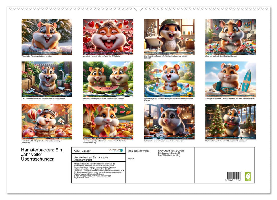 Hamsterbacken: Ein Jahr voller Überraschungen (CALVENDO Wandkalender 2027)