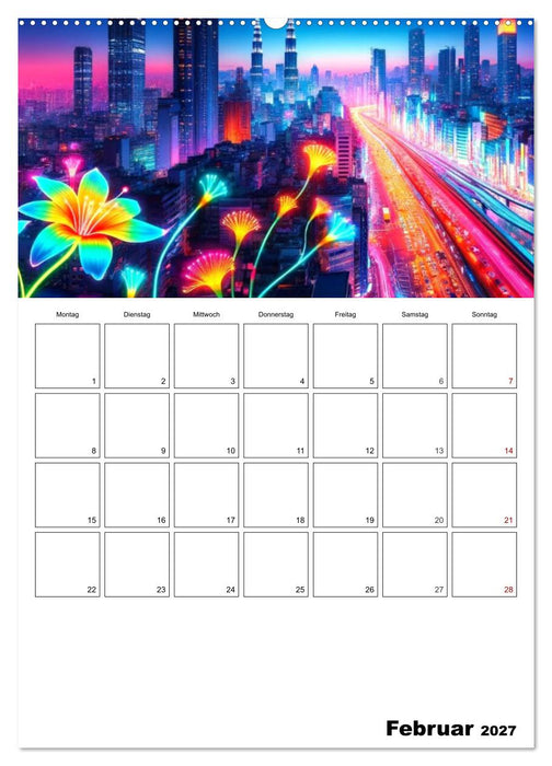 Neonlicht Familienplaner (CALVENDO Wandkalender 2027)