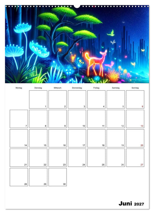 Neonlicht Familienplaner (CALVENDO Wandkalender 2027)
