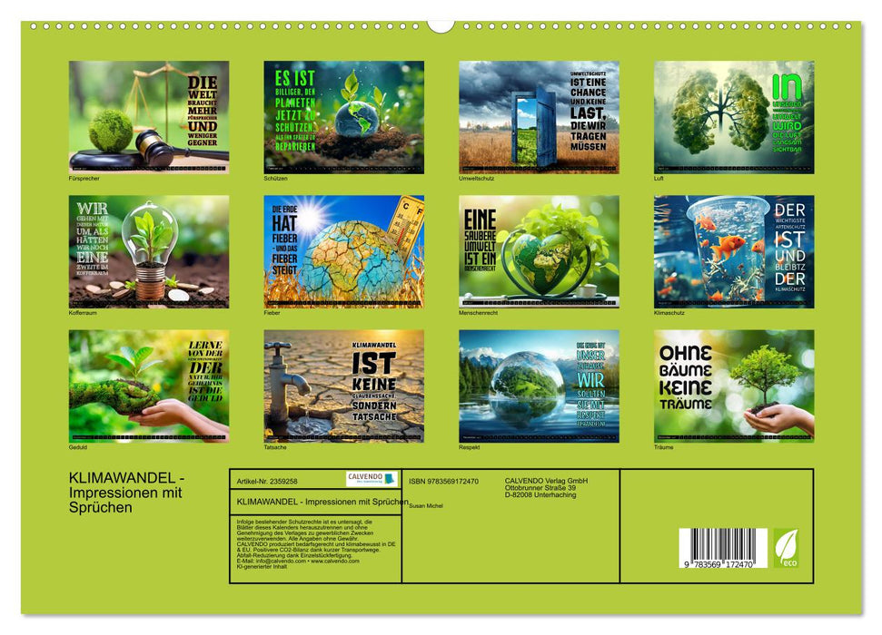 KLIMAWANDEL - Impressionen mit Sprüchen (CALVENDO Premium Wandkalender 2027)