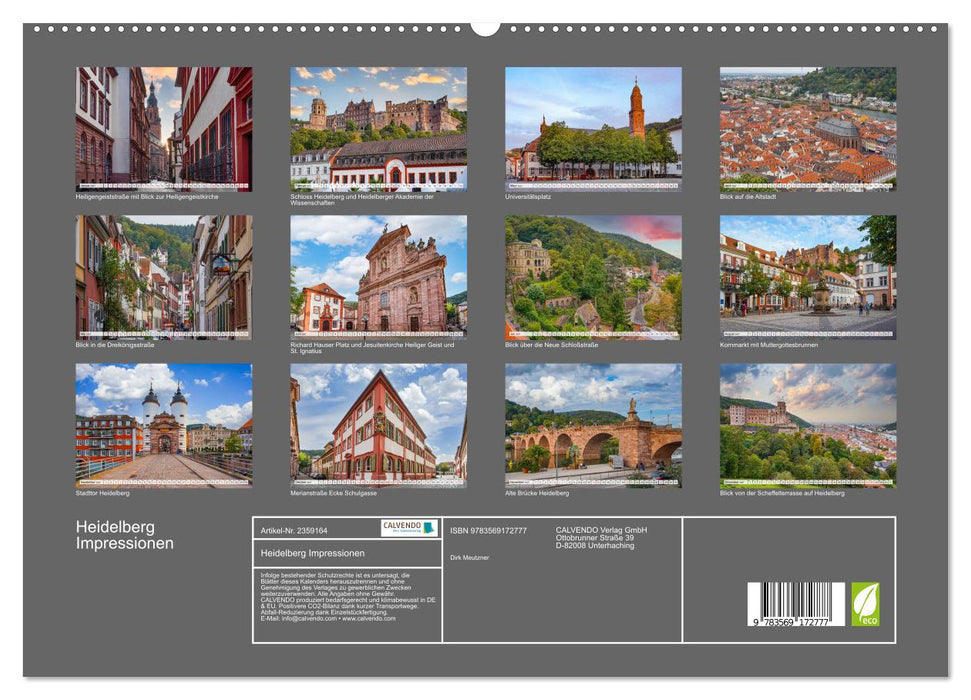 Heidelberg Impressionen (CALVENDO Premium Wandkalender 2027)