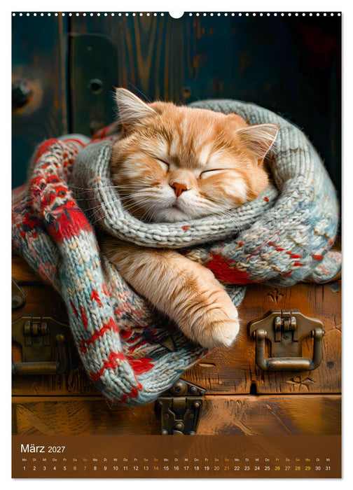 Kuschelkatzen - Fellnasen im Schlummerland (CALVENDO Wandkalender 2027)