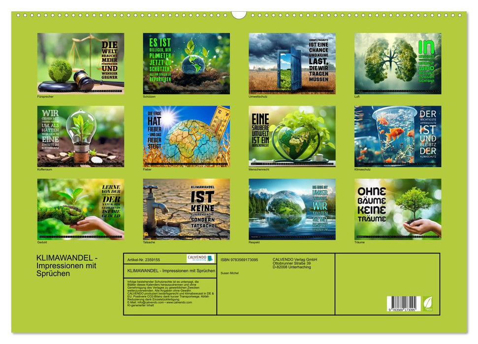 KLIMAWANDEL - Impressionen mit Sprüchen (CALVENDO Wandkalender 2027)