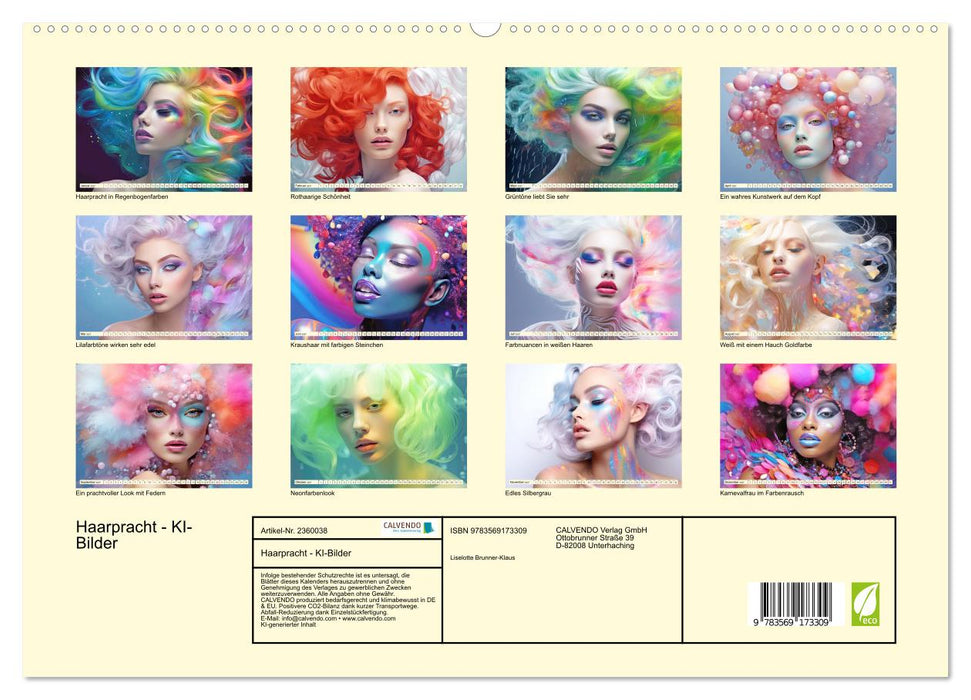 Haarpracht - KI-Bilder (CALVENDO Premium Wandkalender 2027)