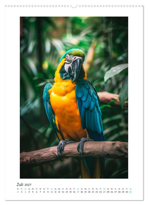 Exotische Schönheiten - prächtig bunte Vögel (CALVENDO Premium Wandkalender 2027)