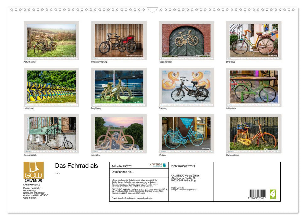 Das Fahrrad als... (CALVENDO Wandkalender 2027)