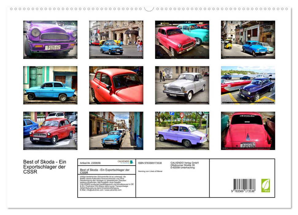 Best of Skoda - Ein Exportschlager der CSSR (CALVENDO Premium Wandkalender 2027)