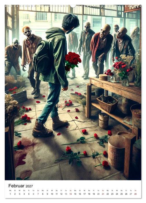 Zombies Zeitgeist - KI generierte Momente der Untoten (CALVENDO Wandkalender 2027)