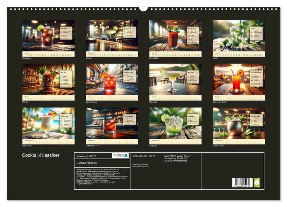 Cocktail-Klassiker (CALVENDO Wandkalender 2027)