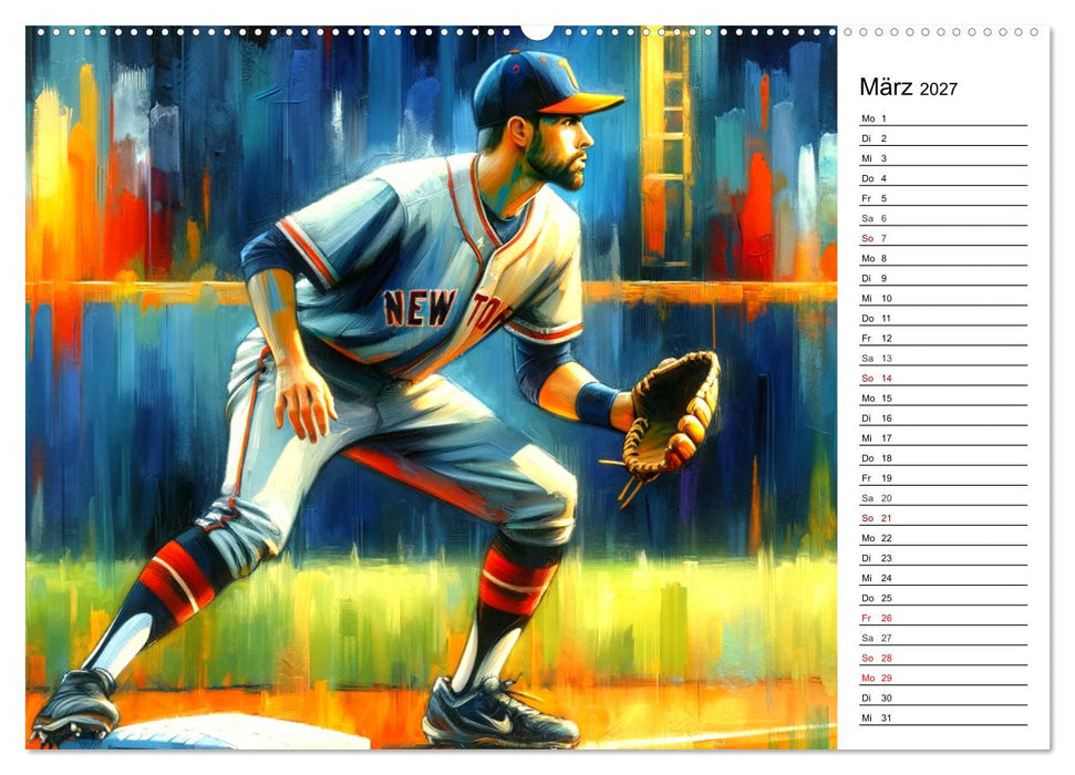Baseball Acryl - Zwischen Realität und KI Visionen (CALVENDO Wandkalender 2027)
