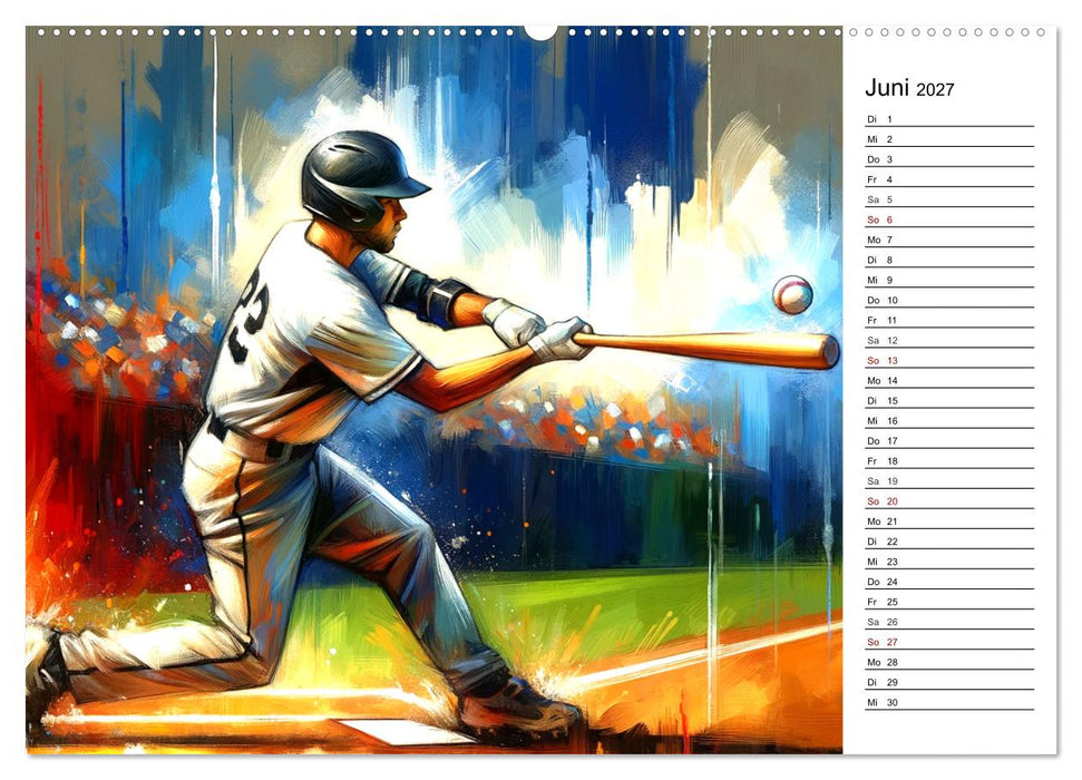 Baseball Acryl - Zwischen Realität und KI Visionen (CALVENDO Wandkalender 2027)