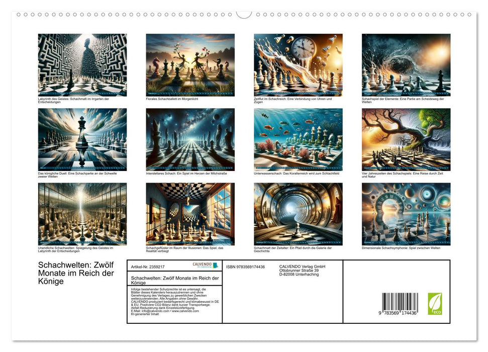 Schachwelten: Zwölf Monate im Reich der Könige (CALVENDO Premium Wandkalender 2027)