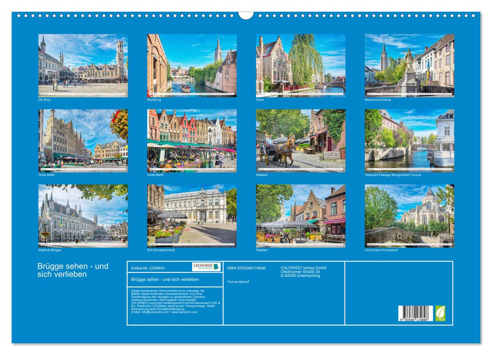 Brügge sehen - und sich verlieben (CALVENDO Wandkalender 2027)