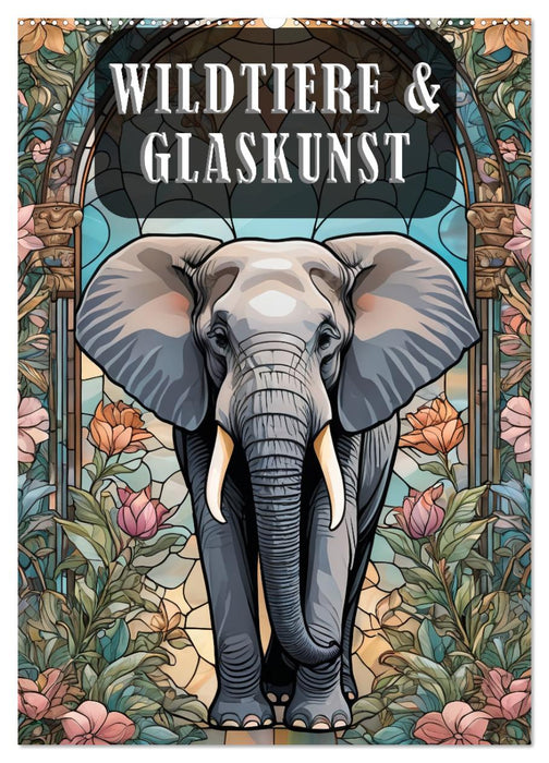 Wildtiere und Glaskunst im Tiffany Stil (CALVENDO Wandkalender 2027)