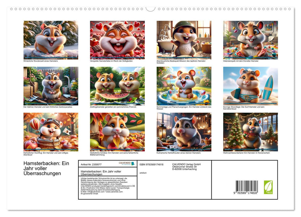 Hamsterbacken: Ein Jahr voller Überraschungen (CALVENDO Premium Wandkalender 2027)