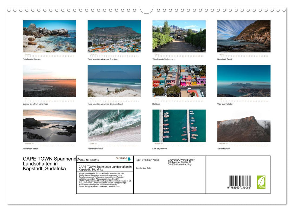 CAPE TOWN Spannende Landschaften in Kapstadt, Südafrika (CALVENDO Wandkalender 2027)