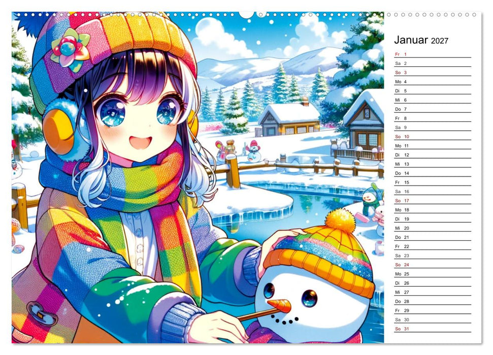 Manga Momente - Mit KI entfachte Manga Magie (CALVENDO Wandkalender 2027)