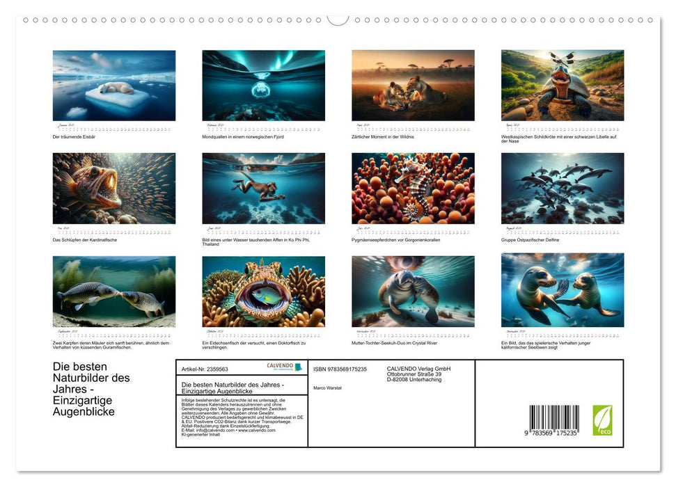 Die besten Naturbilder des Jahres - Einzigartige Augenblicke (CALVENDO Premium Wandkalender 2027)