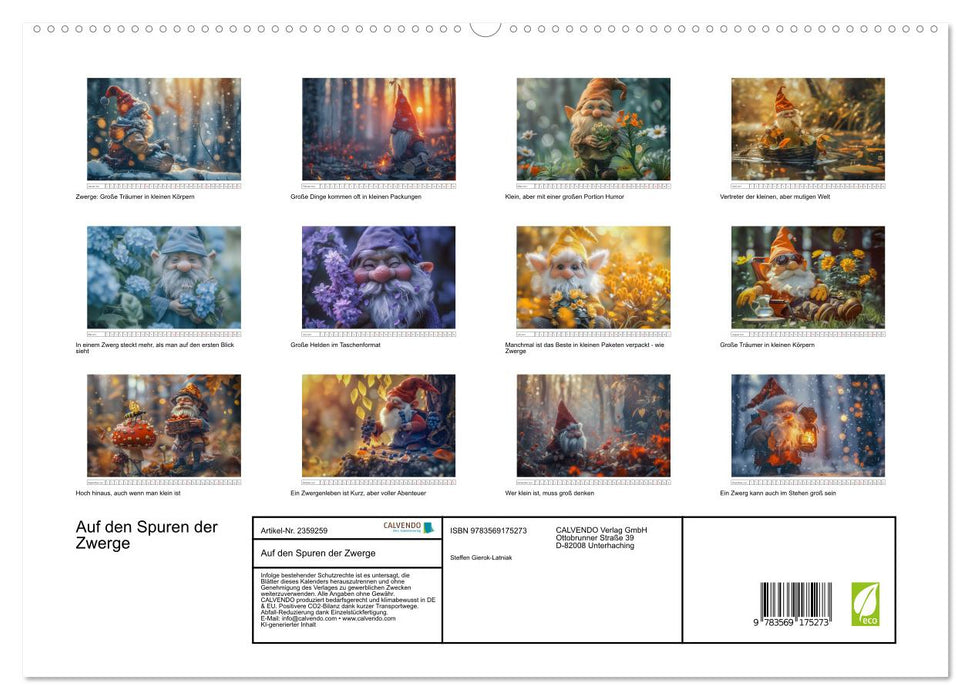 Auf den Spuren der Zwerge (CALVENDO Premium Wandkalender 2027)