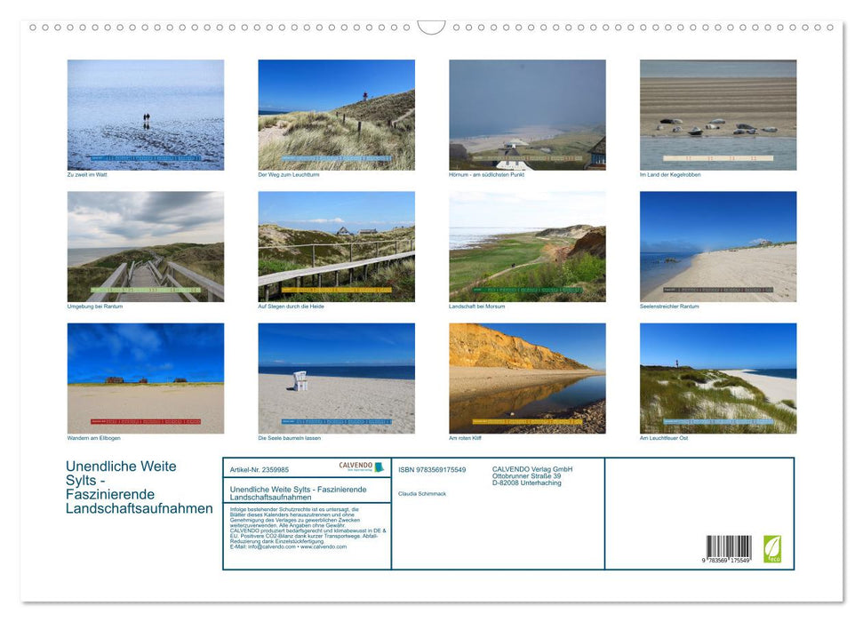 Unendliche Weite Sylts - Faszinierende Landschaftsaufnahmen (CALVENDO Wandkalender 2027)