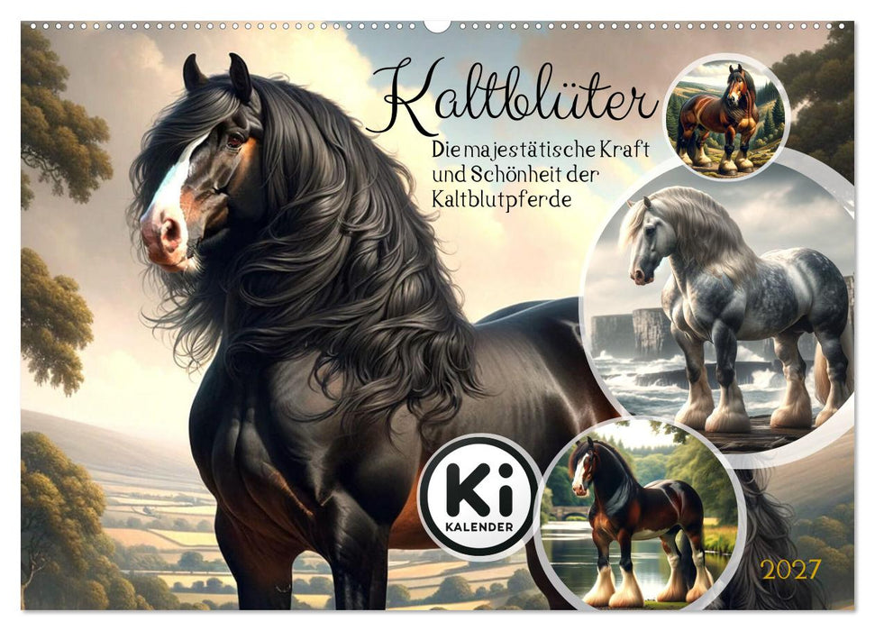 Kaltblüter - Die majestätische Kraft und Schönheit der Kaltblutpferde (CALVENDO Wandkalender 2027)