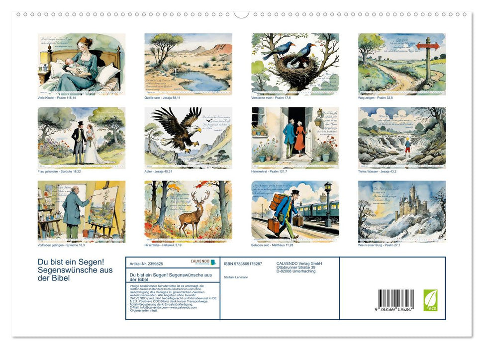 Du bist ein Segen! Segenswünsche aus der Bibel (CALVENDO Premium Wandkalender 2027)