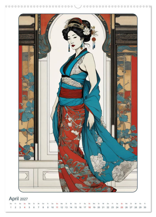 Frauen in Bildern im Art Nouveau-Stil (CALVENDO Premium Wandkalender 2027)