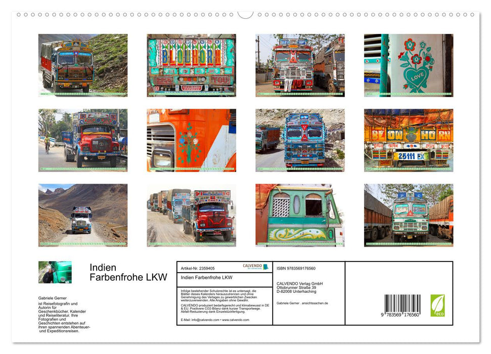 Indien Farbenfrohe LKW (CALVENDO Premium Wandkalender 2027)